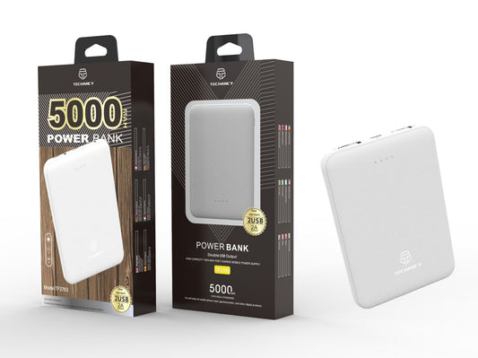 Powerbank 5000Mah 2A 2Usb Bianco