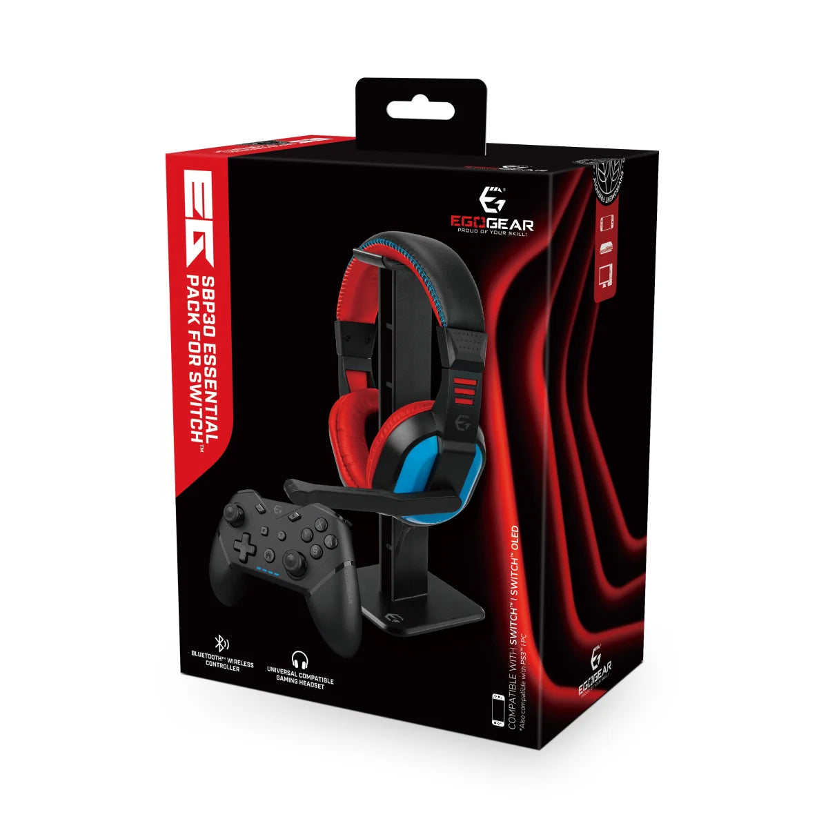 EGO SBP30 ESSENTIAL PACK NINTENDO SWITCH
CONTROLLER WIRELESS RGB + CUFFIE GAMING
DRIVER 40mm SUPPORTO CUFFIE